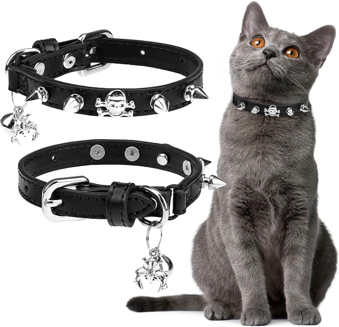 EXPAWLORER Leather Cat Collar for Girl Boy- Adjustable Pet Collar by EXPAWLORER