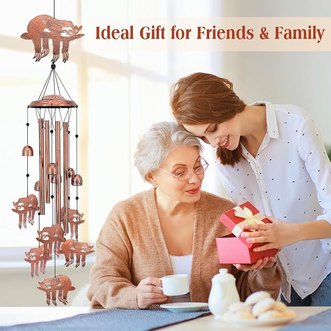 Sloth Wind Chimes for Outside, Sloth Gifts for Women/Men/Sympathy Gift/Memorial - Image 5