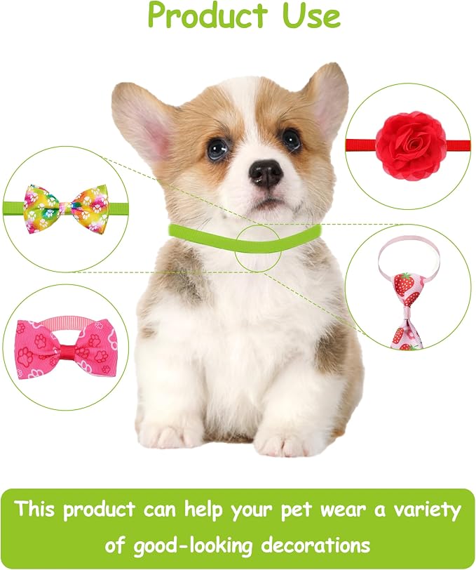 PET SHOW 100 Pack Dog Bow Tie Straps DIY Extension Strap - Image 5