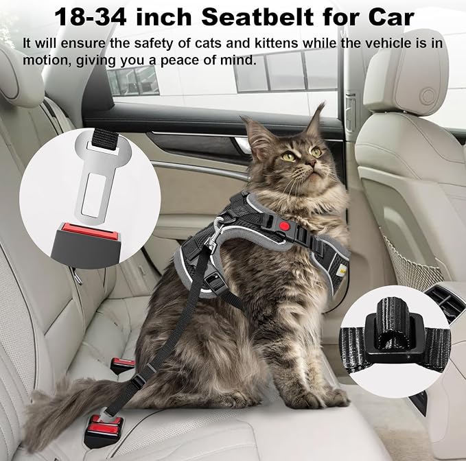 Cat Harness and Leash for Walking, Retractable Cat Harnesses and Leash Set - Image 6