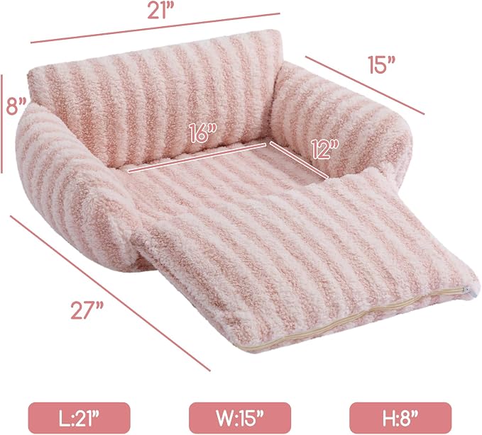Hollypet Cat Bed Fluffy Plush Mutifuctional Double-Layer Soft Pet Couch - Image 3