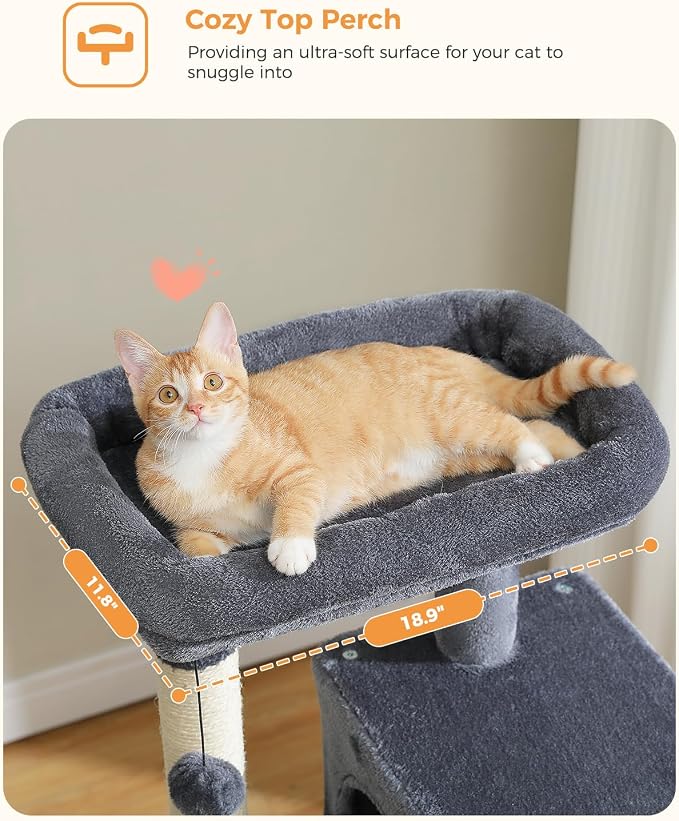Cat Tree for Indoor Cats, 45.7" Multi-Level Cat Tower - Image 3