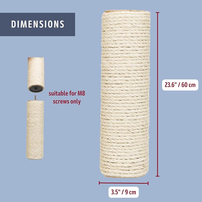 TRIXIE Replacement Sisal Post for Cat Scratching Posts, Backup Scratcher for - Image 3
