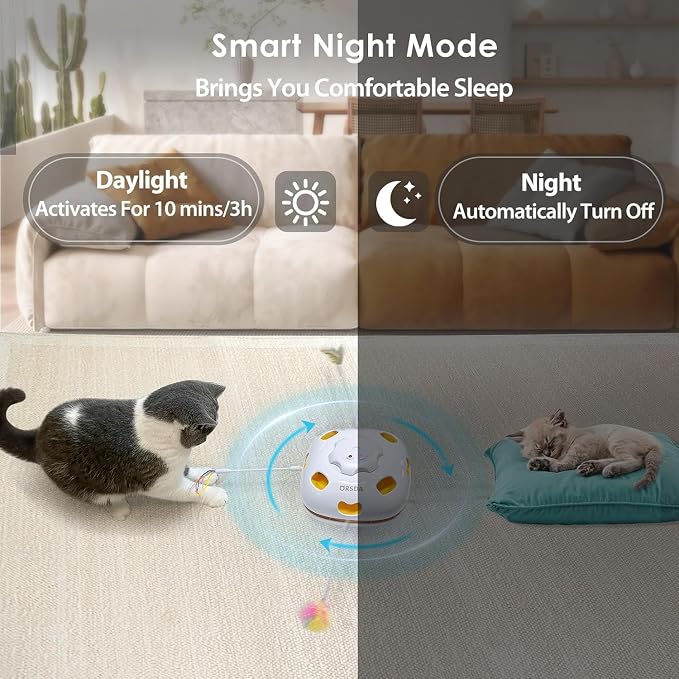 ORSDA Cat Toys for Indoor Cats, 4 in 1 Interactive Automatic Kitten Toys Hide - Image 7