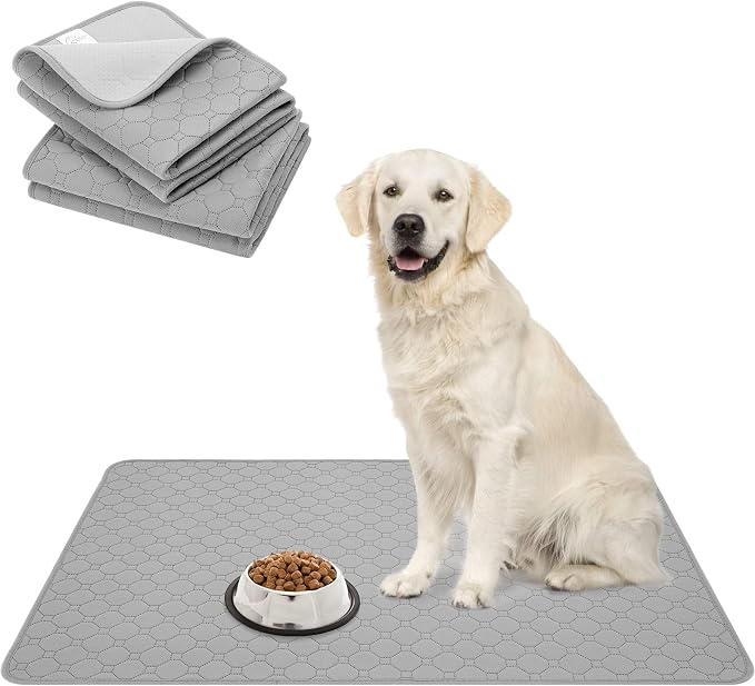 BINGPET Waterproof Dog Food Mat Non-Slip 2 Pcs, 35.4" X 23.6" Anti-Slipextra by BINGPET