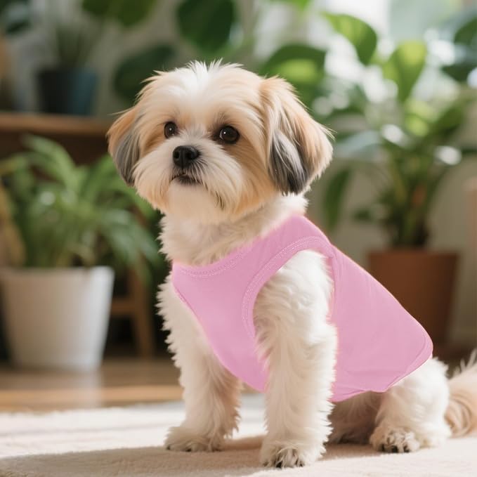 3 Pcs Cat Shirts Solid Color Dog Clothes Summer Sleeveless Stripe Pet T Shirts - Image 7