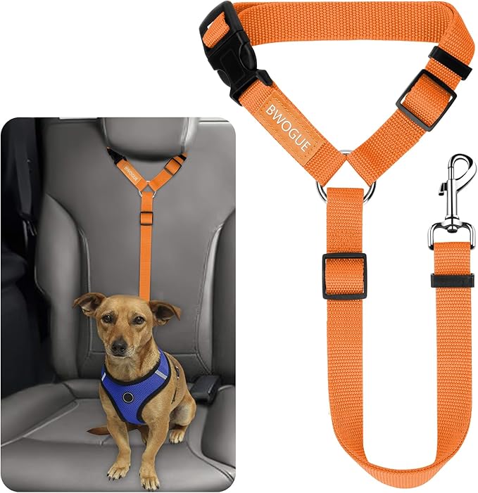 BWOGUE Pet Dog Cat Seat Belts, Car Headrest Restraint Adjustable Safety Leads by BWOGUEPetHome
