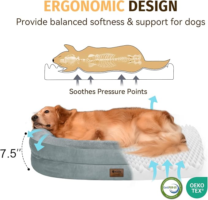 Orthopedic Waterproof Large Dog Bed: Memory Foam Washable Dog Bed - Image 3