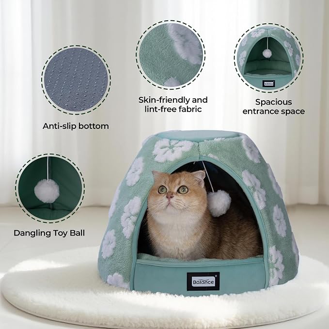 BALANCE Cat Beds for Indoor Cats, 2-in-1 Cat Bed Cave - Image 4