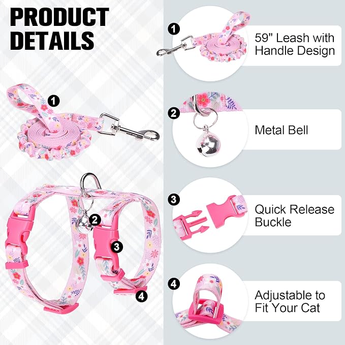 BEAUTYZOO Cat Harness and Leash Set Escape Proof - Image 2