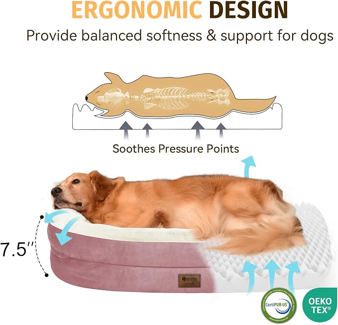 Orthopedic Waterproof Large Memory Foam Dog Bed: Washable Dog Bed - Image 3