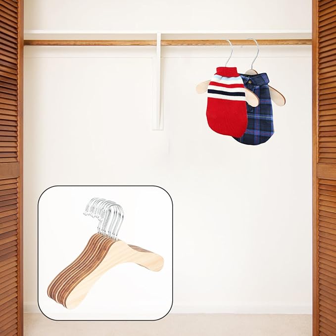 10pcs 8.66-inch Wooden Pet Hangers - Image 5