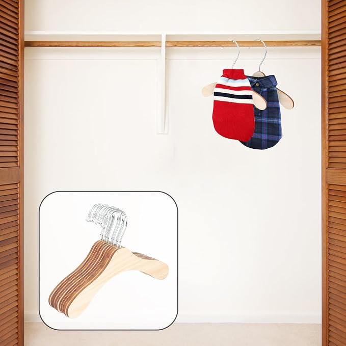 10pcs 8.66-inch Wooden Pet Hangers - Image 9