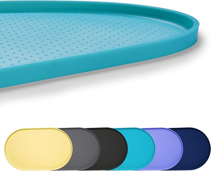 100% Waterproof 0.5" Raised Edge BPA Free Silicone Dog Food Mat, Pet Cat by Yacee