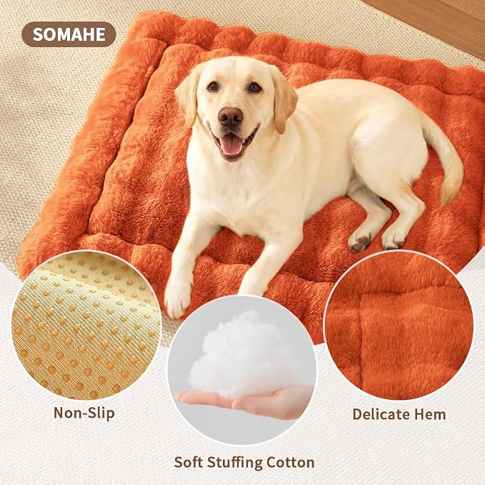 Self-Warming Dog Bed, Plush Faux Fur Mat - Image 5