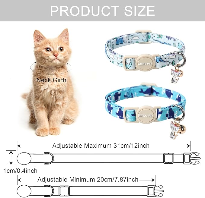 ARING PET 2 Pack Cat Collars-Cute Breakaway Cat Collar - Image 5