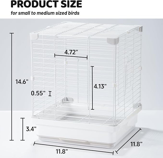14.6" Portable Travel Bird Cage, Parrot Cage, Ample Room - Image 2