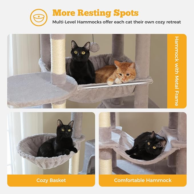 81" Heavy Duty Cat Tree for Large Cats up to 20lbs - Image 3