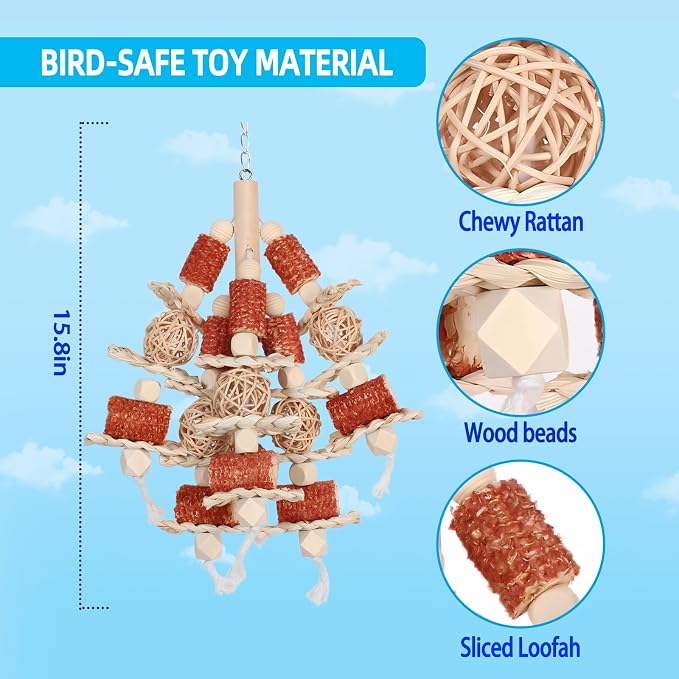 Bird Toys, Natural Corn Stick Parrot Toys Hanging in Bird Cages，for Small and - Image 7
