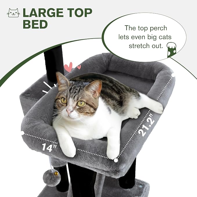 MUTICOR 66 Inches Multi-Level Large Cat Tree Tower - Image 4