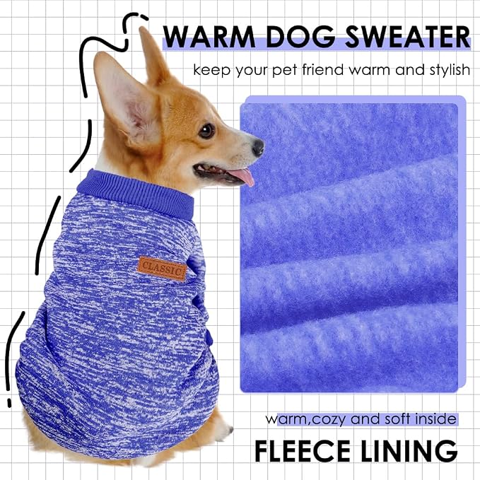 3 Pack Dog Sweaters for Small Dogs Girl Boy Winter Fleece Clothes Warm Soft Dog - Image 2