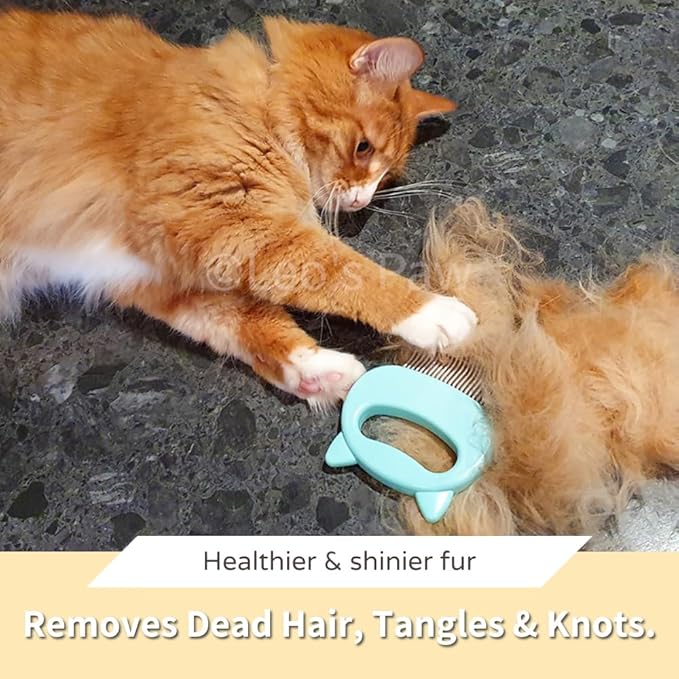 Leo's Paw The Original Pet Hair Removal Massaging Shell Comb Soft Deshedding - Image 4