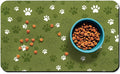 Dog Food Mat, Absorbent Water Bowl Mats Cat Pet Feeding Placemats Dark Green 12 by Zoeeya