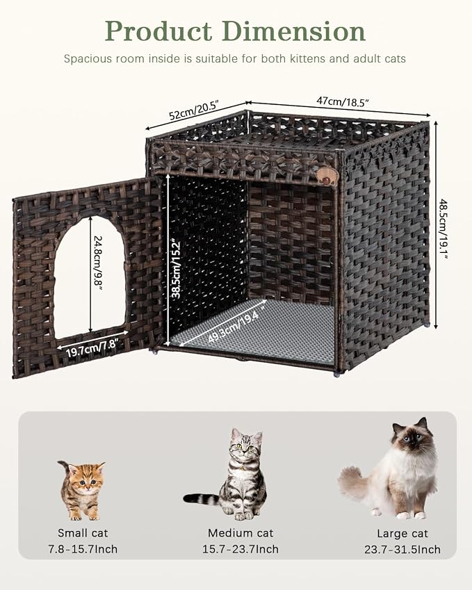 Cat Litter Box Enclosure Furniture, Hidden Litter Box - Image 5