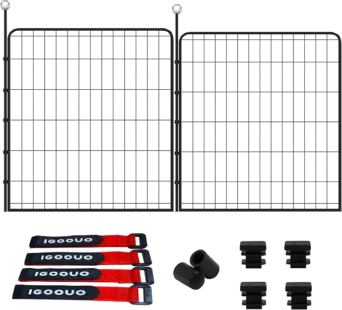 Portable Dog Crates, Indoor/Outdoor, Easy-Carry Straps, 2 Add-On Panels by IGOOUO