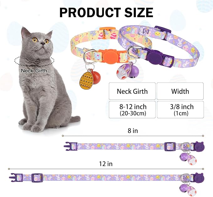 Breakaway Cat Collars for Girl Boy Cats, Spring Summer All Weather Cat Collar - Image 3
