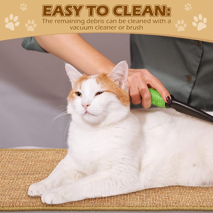 Riakrum 2 Pack 32 x 16 Inches Sisal Cat Pad Rectangular Sisal Scratch Mat - Image 6