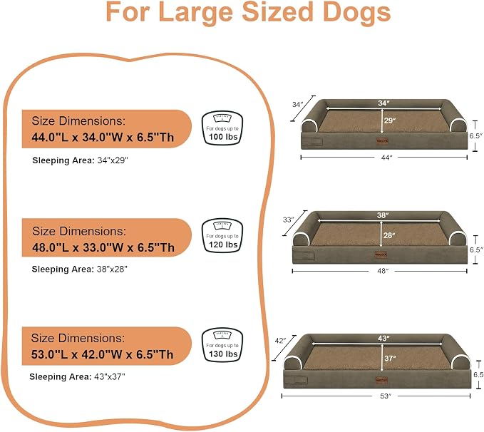 Large Dog Bed Orthopedic Washable: Beds Bolster XL Bed Large Big Dogs Memory - Image 6