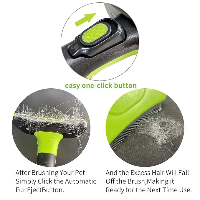 Pet Grooming Brush for Dogs and Cats, Self-Cleaning Undercoat Deshedding Tool - Image 4