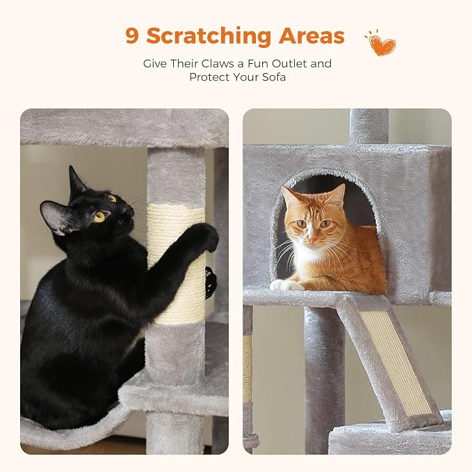 70.8" Tall Cat Tree for Indoor Cats Large Adult, and Sisal Scratching Posts - Image 5