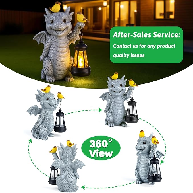 ILLUMINEW Solar Dragon Garden Statue - Image 3