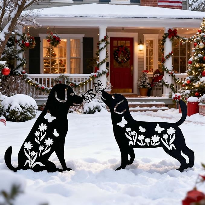 2 Pack Metal Dog Garden Decor for Outside by Unknown