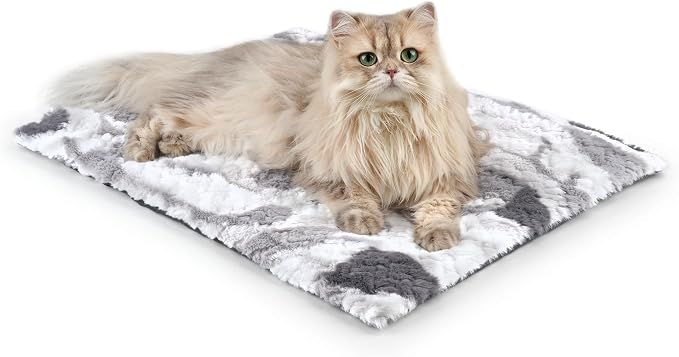 Self Warming Cat Bed, Non-Slip Heated Dog Mat Thermal Blanket by petace