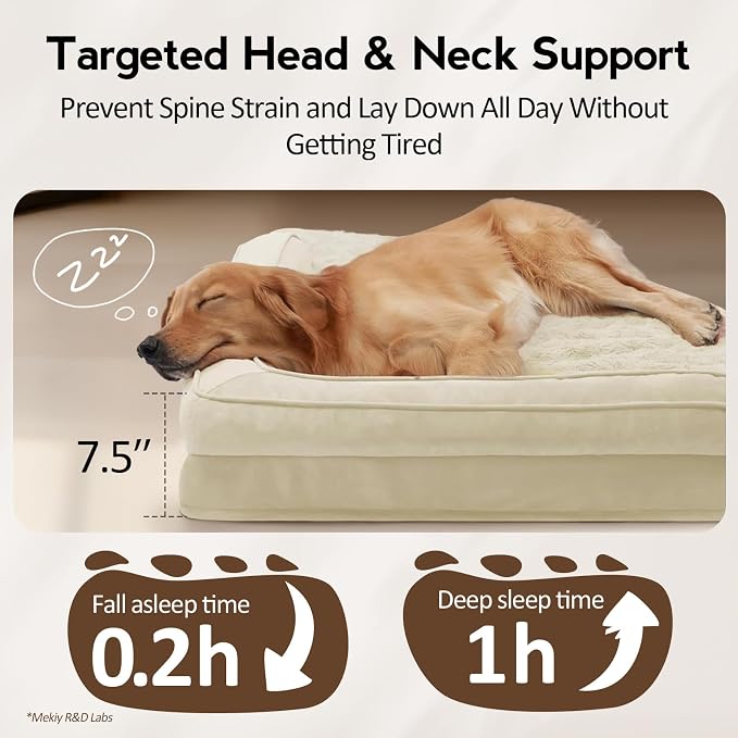 Large Orthopedic Dog Bed with Sides Big Dog Beds with Removable Washable Cover - Image 3