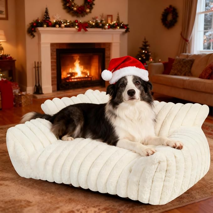 Cute Dog Cat Couch for Medium Large Dogs, Fluffy Pet Sofa Dog Couch Bed by Unknown