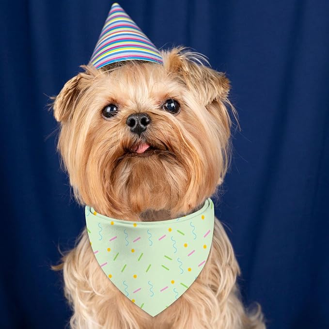 Birthday Dog Bandanas, Double Side All 4 Patterns Reversible Large Pet Bandanas - Image 6