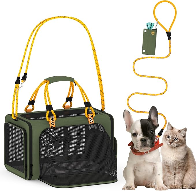 PAWZIDEA Expandable Pet Carrier w/ID Card, 18″×11″×11″ Small Dog Carrier TSA by PAWZIDEA-Inlovejoywelive