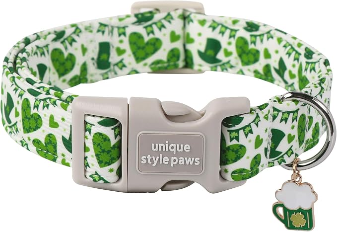 Unique style paws St. Patrick's Day Dog Collar Plastic Buckle Collar by Uniquestylepaws