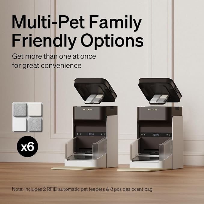 Bundle of PETLIBRO Upgraded RFID Automatic Cat Feeder, 2 Packs 5G Wi-Fi - Image 2