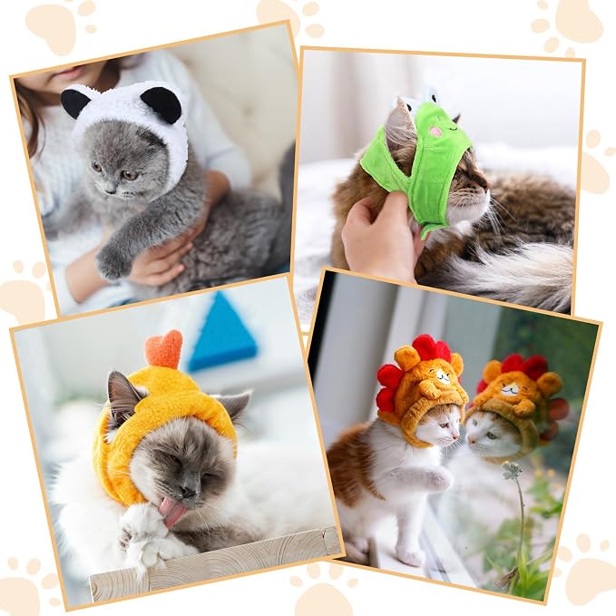 Weewooday 5 Pieces Cat Costume Bunny Hat Outfit - Image 5
