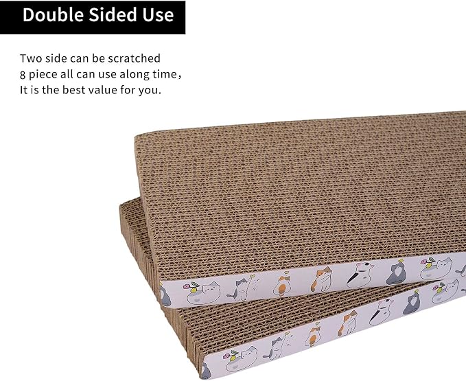 8 Packs cat Scratch pad Toys Reversible cat Scratching Post Cardboard cat - Image 3