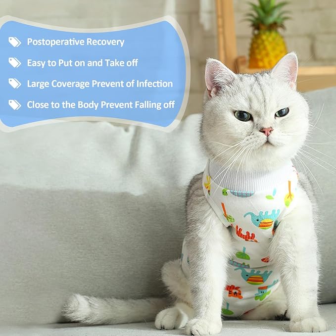 Cat Recovery Suit Female, Breathable Cat Onesie After Surgery Female - Image 6