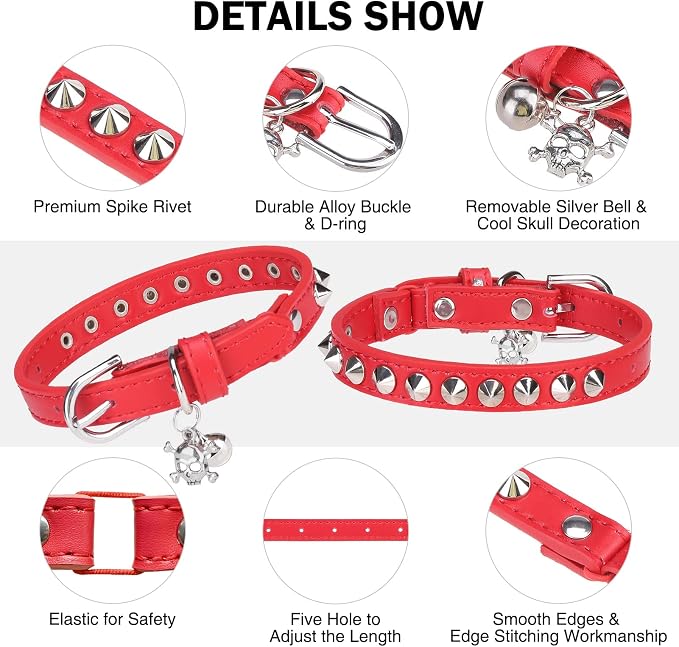 Leather Cat Collars for Boy Girl Cats - Image 2