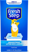 Fresh Step Jumbo Drawstring Cat Litter Box Liners, Scented Heavy Duty Kitty by FreshStep