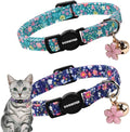 2 Pack Green Flower Cat Collars Breakaway by DOGWONG