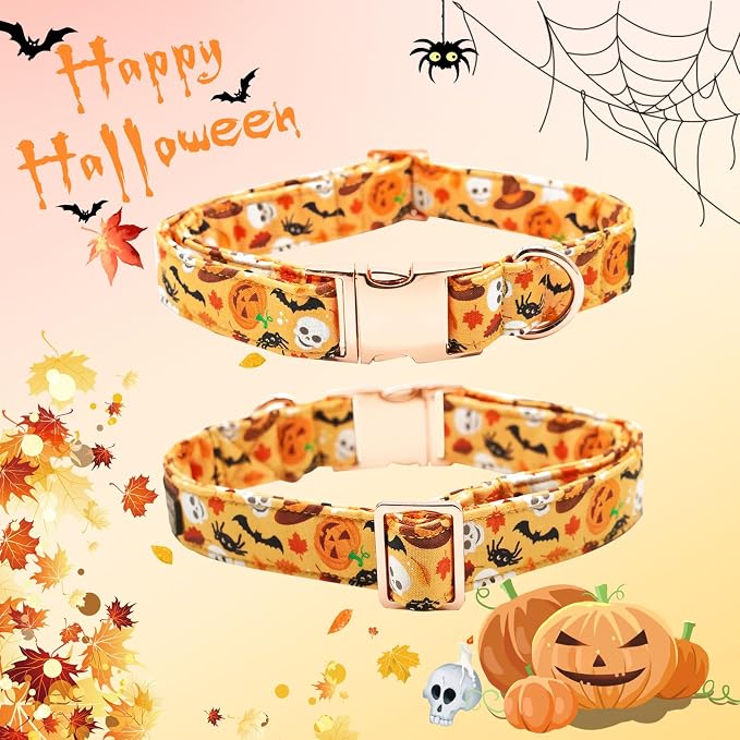 Halloween Dog Collar, Pet Collar Bow Fall Pet Collar Girl Boy Holiday Pet - Image 4